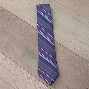 Michael Kors Purple and Gray Diagonal Striped Tie